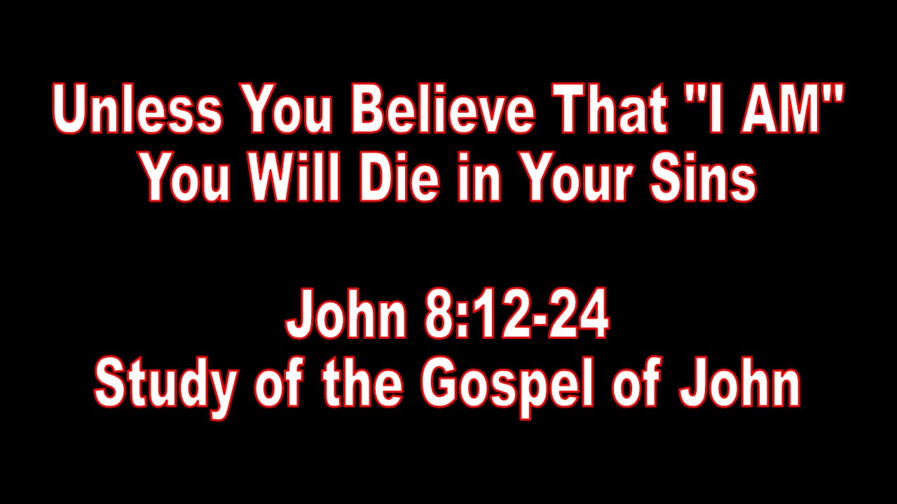 Unless You Believe That “I AM”, You Will Die in Your Sins  -  John 8:12-24